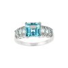 Sterling Silver Sky Blue Topaz & White Zircon Ring