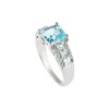 Sterling Silver Sky Blue Topaz & White Zircon Ring