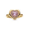 Sterling Silver Amethyst Heart Ring Over 18K Yellow Gold Plated