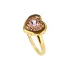 Sterling Silver Amethyst Heart Ring Over 18K Yellow Gold Plated