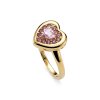 Sterling Silver Amethyst Heart Ring Over 18K Yellow Gold Plated