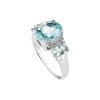 Sterling Silver Sky Blue Topaz & White Topaz Ring