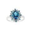 Sterling Silver London Blue Topaz & Swiss Blue Topaz Ring