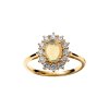 Sterling Silver Ethiopian opal & White Zircon Ring Over 18K Yellow Gold Plated