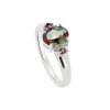 Sterling Silver Mystic Topaz Green Topaz & Amethyst Ring