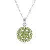 Sterling Silver Peridot Pendant With Chain 18 Inches