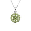 Sterling Silver Peridot Pendant With Chain 18 Inches