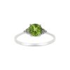 Sterling Silver Peridot & White Topaz Ring