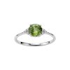 Sterling Silver Peridot & White Topaz Ring
