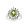 Sterling Silver Peridot & White Topaz Ring