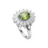 Sterling Silver Peridot & White Topaz Ring