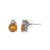 Sterling Silver Citrine & White Zircon Earrings