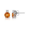 Sterling Silver Citrine & White Zircon Earrings