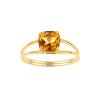 Sterling Silver Citrine Ring Over 18K Yellow Gold Plated
