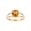 Sterling Silver Citrine Ring Over 18K Yellow Gold Plated