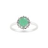 Sterling Silver Emerald & White Zircon Ring