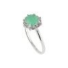 Sterling Silver Emerald & White Zircon Ring