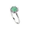 Sterling Silver Emerald & White Zircon Ring