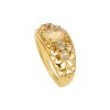 Sterling Silver Ethiopian opal & White Zircon Ring Over 18K Yellow Gold Plated