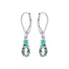 Sterling Silver  Sky Blue Topaz & Sleeping Turquoise Earrrings