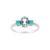 Sterling Silver  Sky Blue Topaz & Sleeping Turquoise Ring