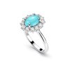 Sterling Silver Sleeping Turquoise & White Zircon Ring