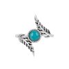 Sterling Silver Turquoise Leaf Ring