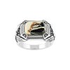 Sterling Silver Eagle White Buffalo Eagle Men's Ring