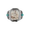 Sterling Silver Wild Horse and Turquoise Men's Ring