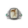 Sterling Silver Wild Horse and Turquoise Men's Ring