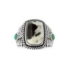 Sterling Silver White Buffalo and Turquoise Men's Ring