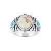 Sterling Silver Wild Horse and Turquoise Men's Ring