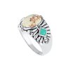 Sterling Silver Wild Horse and Turquoise Men's Ring