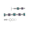 Sterling Silver Turquoise & Charoite Bracelet 7.25-8 Inches