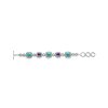 Sterling Silver Turquoise & Charoite Bracelet 7.25-8 Inches