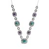 Sterling Silver Turquoise & Charoite Necklace 18 Inches