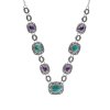 Sterling Silver Turquoise & Charoite Necklace 18 Inches