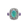 Sterling Silver Turquoise & Charoite Ring