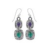 Sterling Silver Turquoise & Charoite Earrings