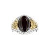 Sterling Silver Black Onyx Two-Tone Eagle Men's Ring