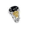 Sterling Silver Black Onyx Two-Tone Eagle Men's Ring