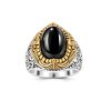 Sterling Silver Black Onyx Two-Tone Men's Ring