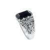Sterling Silver Facet Black Onyx Men's Ring