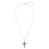 Sterling SilverMulti Colors Cross Pendant With Chain 18 Inches