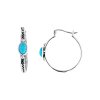 Sterling Silver Sleeping Beauty Turquoise Hoop Earrings