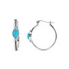 Sterling Silver Sleeping Beauty Turquoise Hoop Earrings