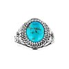 Sterling Silver Kingman Turquoise Men's Ring