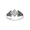 Sterling Silver Mother of Pearl & Marcasite Ring