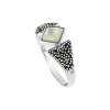 Sterling Silver Mother of Pearl & Marcasite Ring
