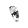 Sterling Silver Mother of Pearl & Marcasite Ring